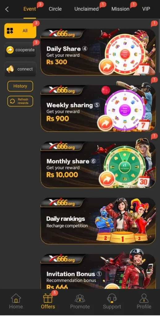 refer and earn x666 game